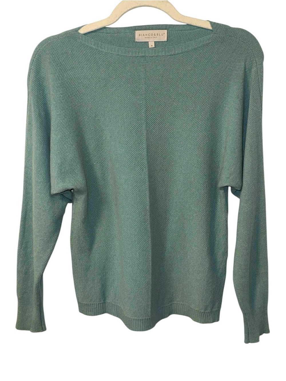 Bianco & Blu Cashmere Wool Blend Sweater Thin Knit Women’s Medium Sage Green